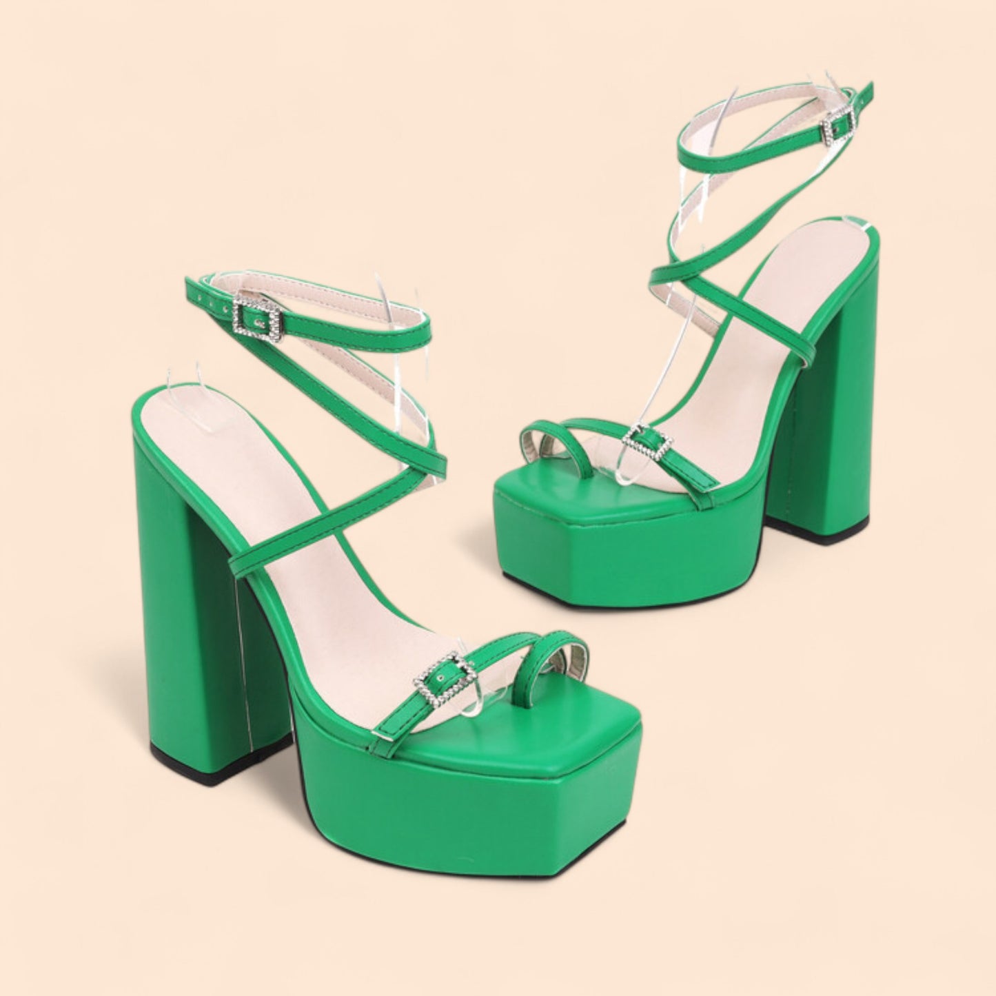 Sandalias Plataforma Verdes Divina Altura