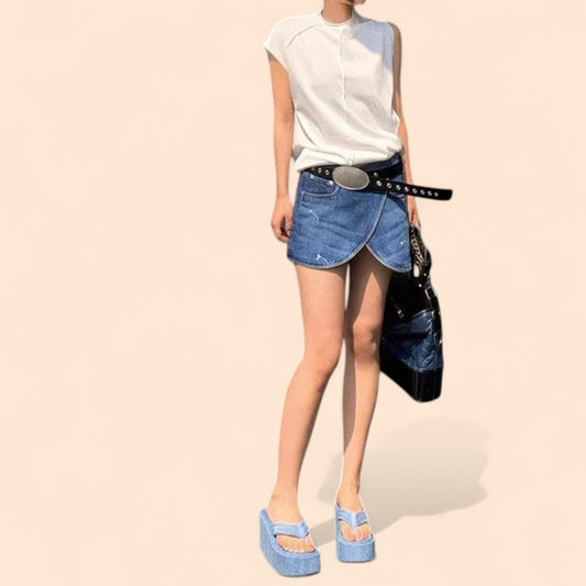 Chanclas Azules Plataforma Dazea