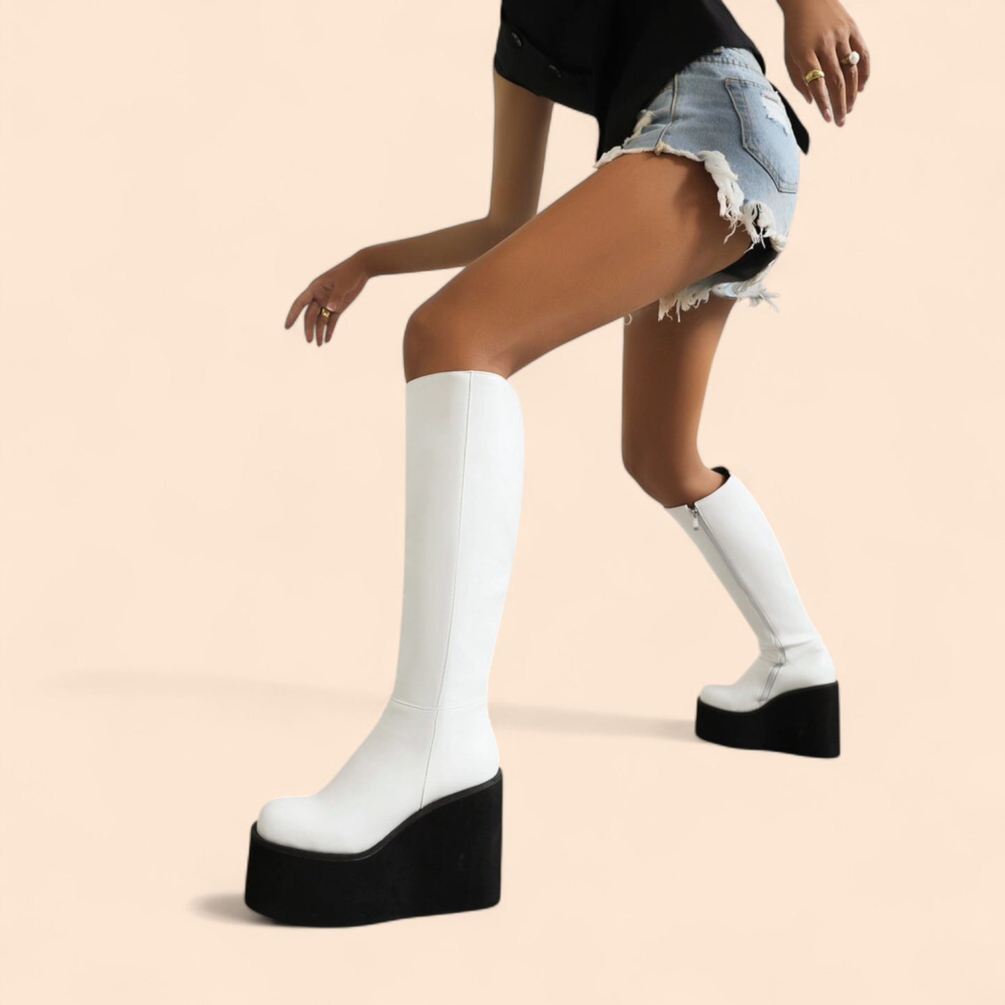 Botas Blancas Plataforma Arkana