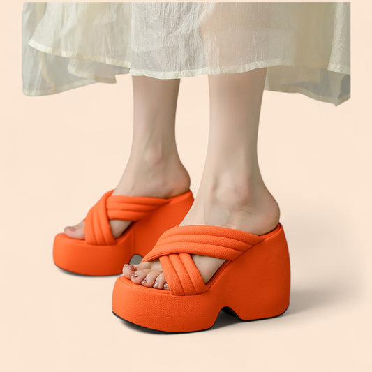 Sandalias Plataforma Naranja Oranza