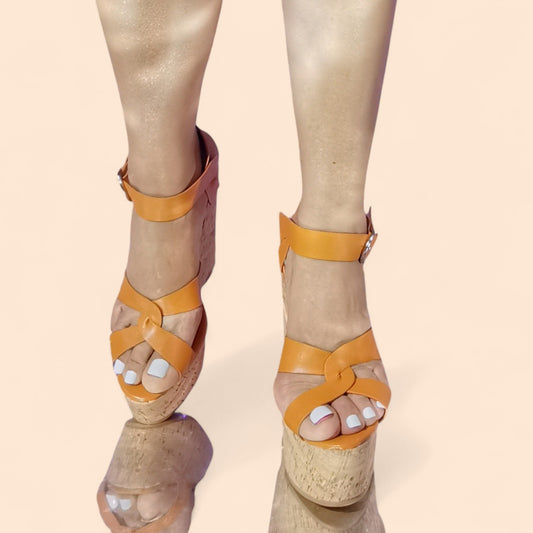Sandalias Plataforma Naranja Solara