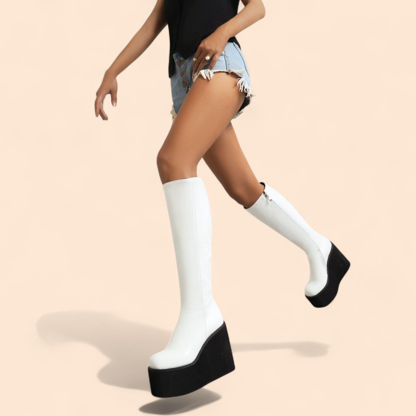 Botas Blancas Plataforma Arkana