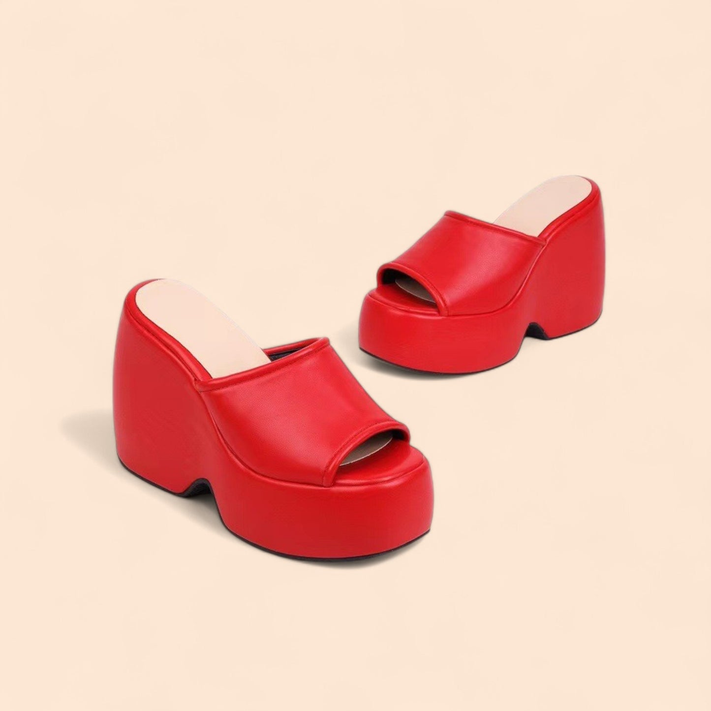 Sandalias Rojas Plataforma Vulka