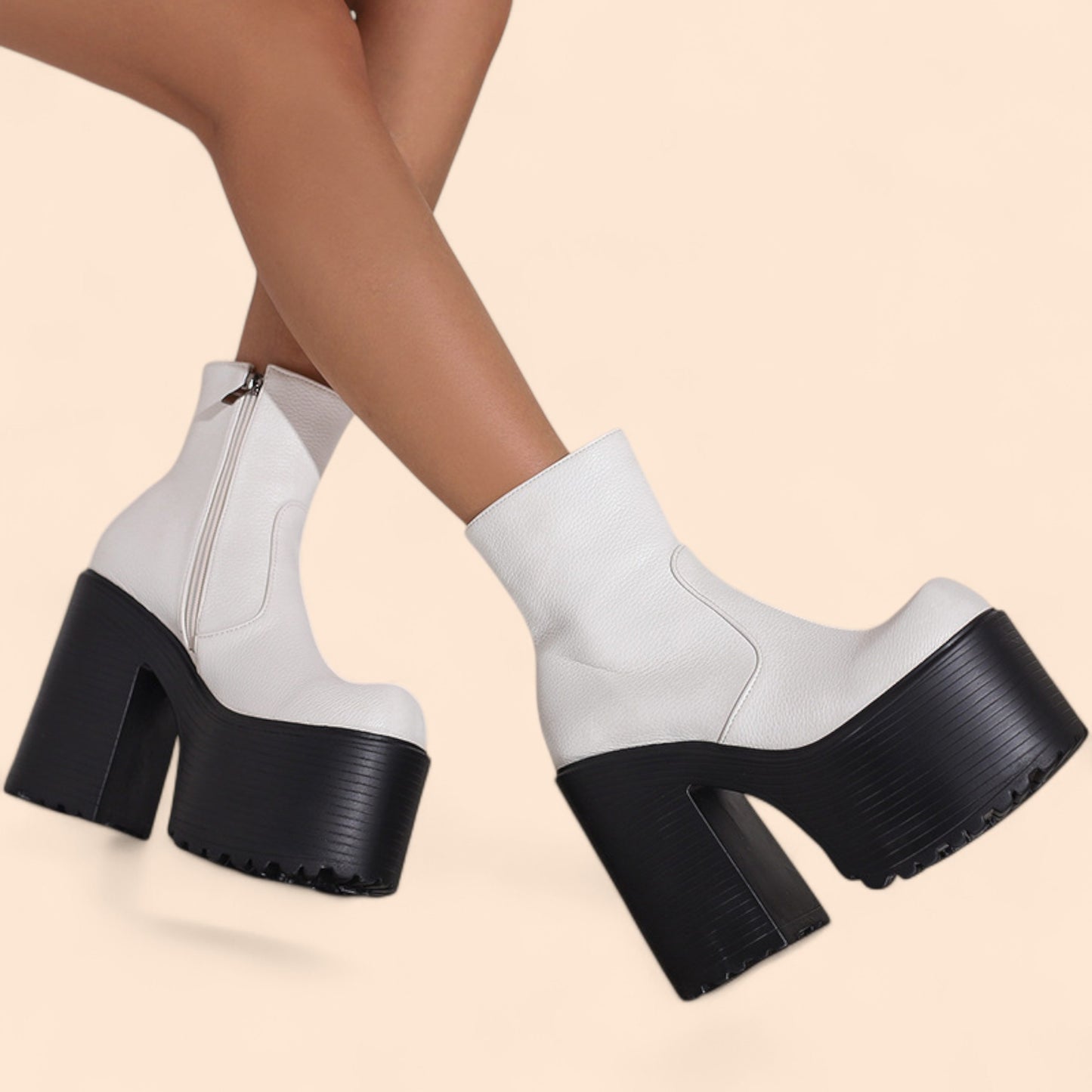 Botines Blancos Plataforma Alba
