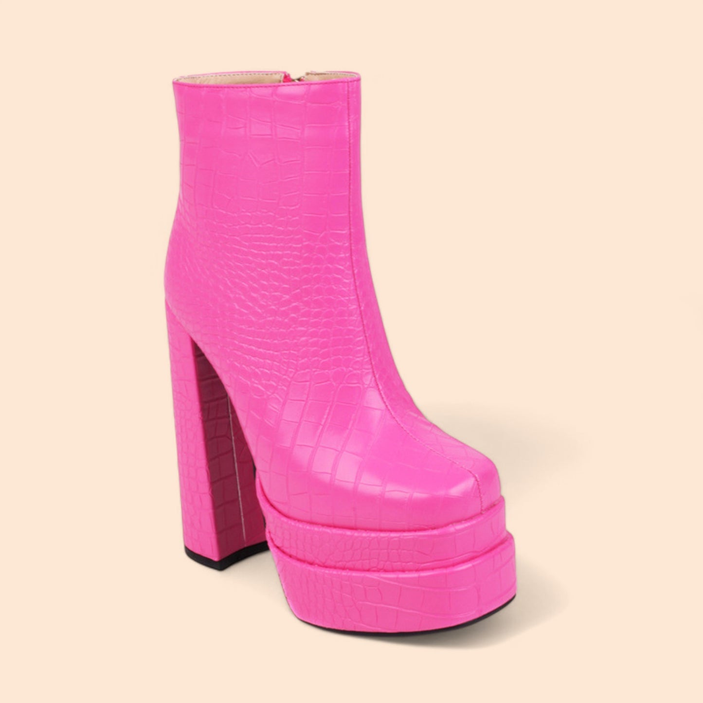 Botines Rosas Plataforma Fucsia