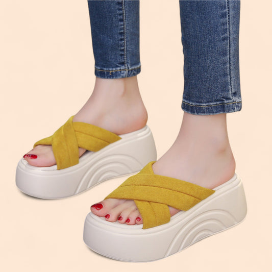 Chanclas Amarillas Plataforma Solina