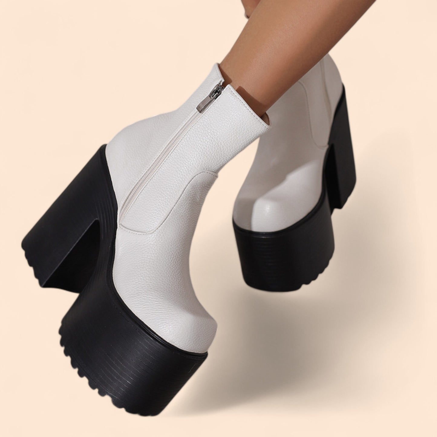 Botines Blancos Plataforma Alba