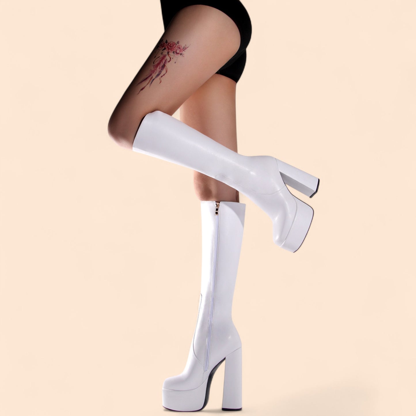 Botas Blancas Plataforma Ivoryna