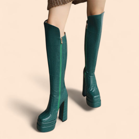 Botas Verdes Plataforma Selvya