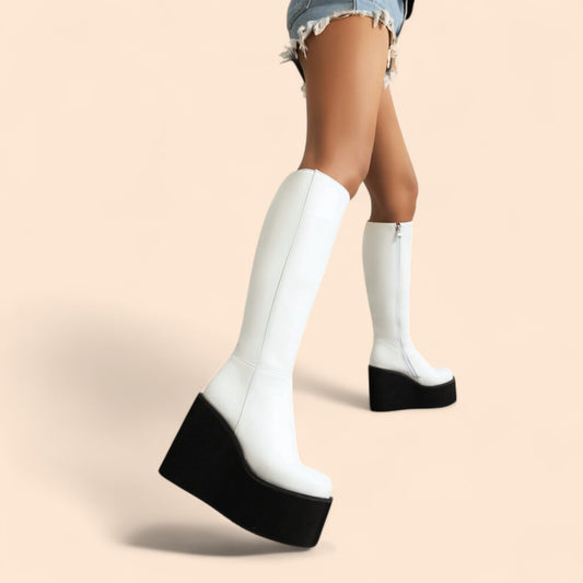 Botas Blancas Plataforma Arkana