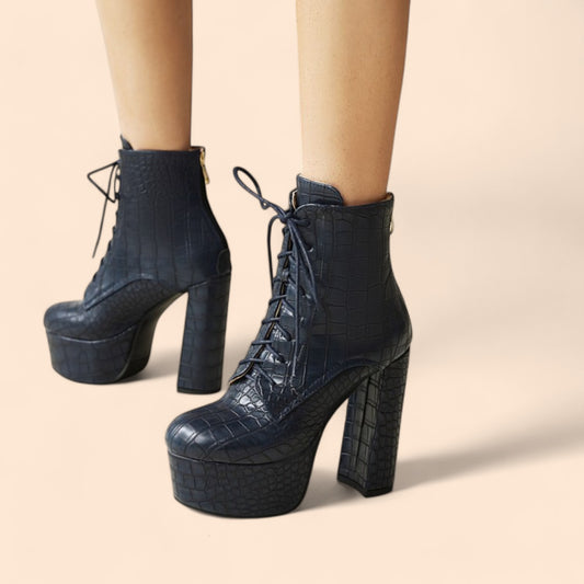 Botines Negros Plataforma Krosta
