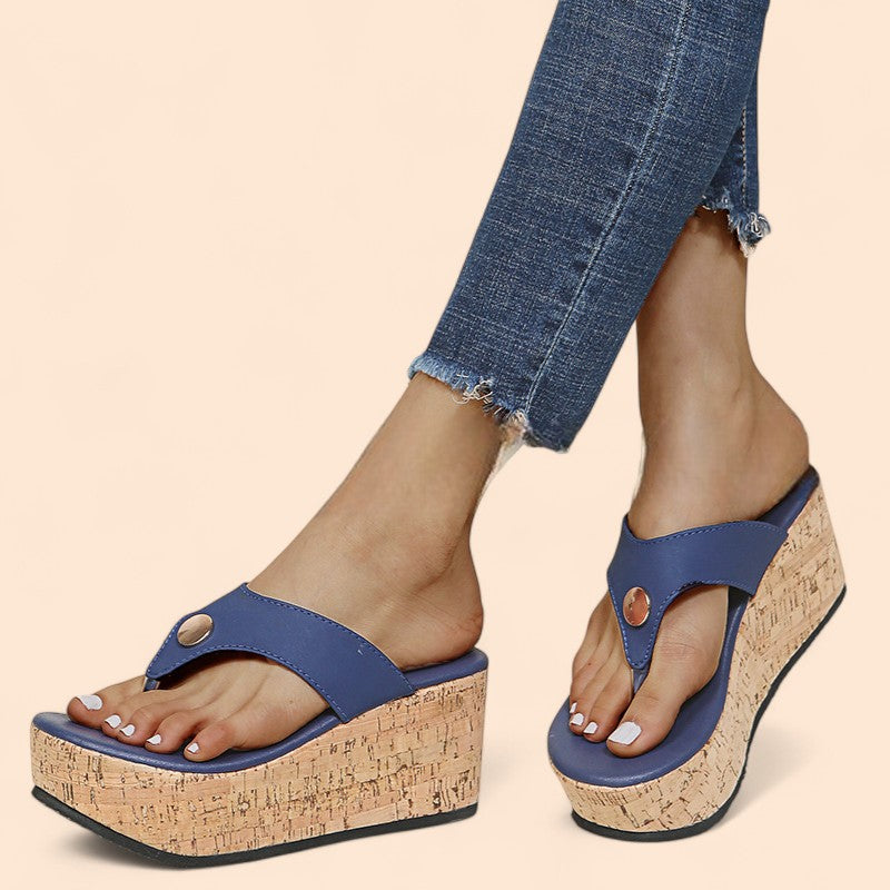 Chanclas Azules Plataforma Coralia