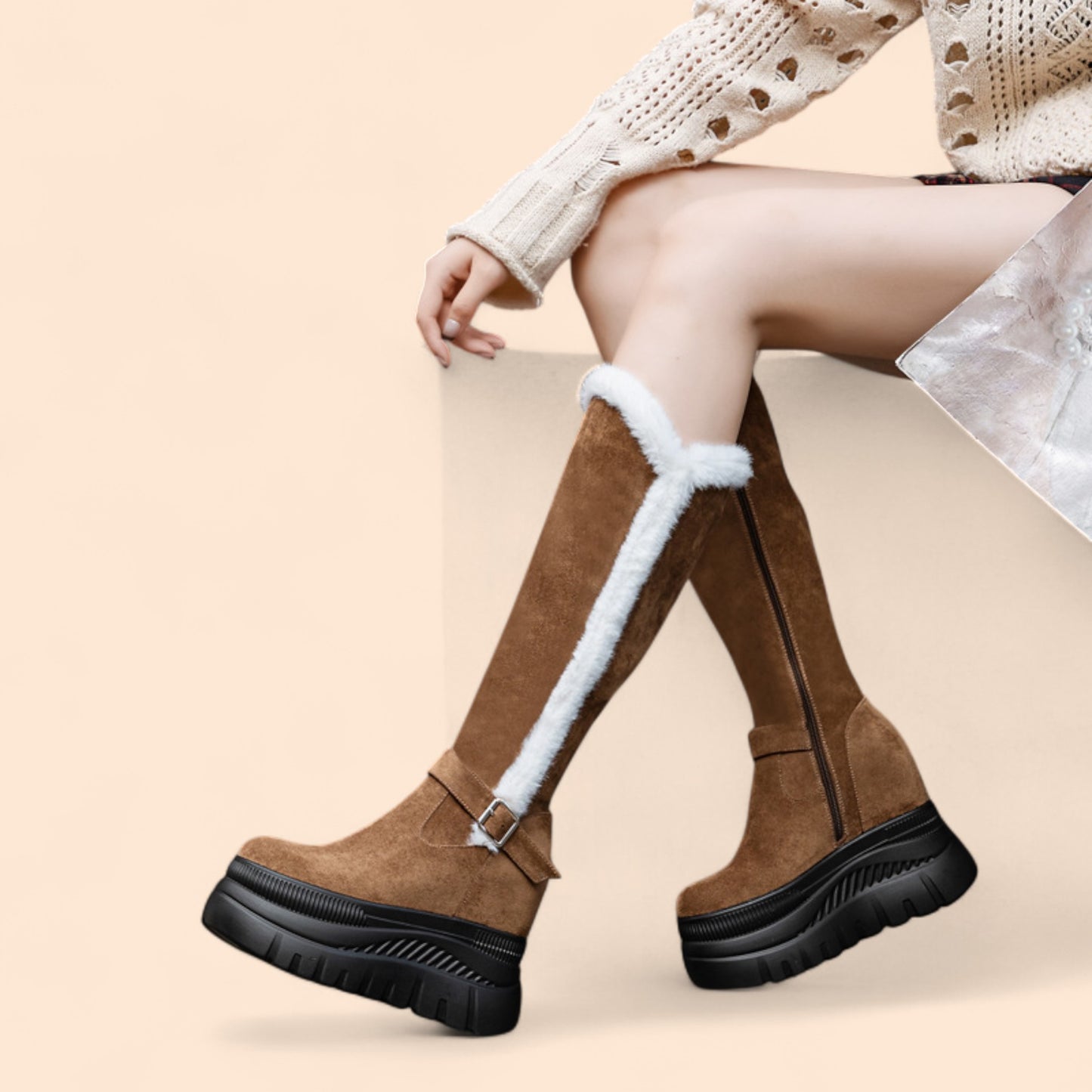 Botas Marrones Plataforma Nevada