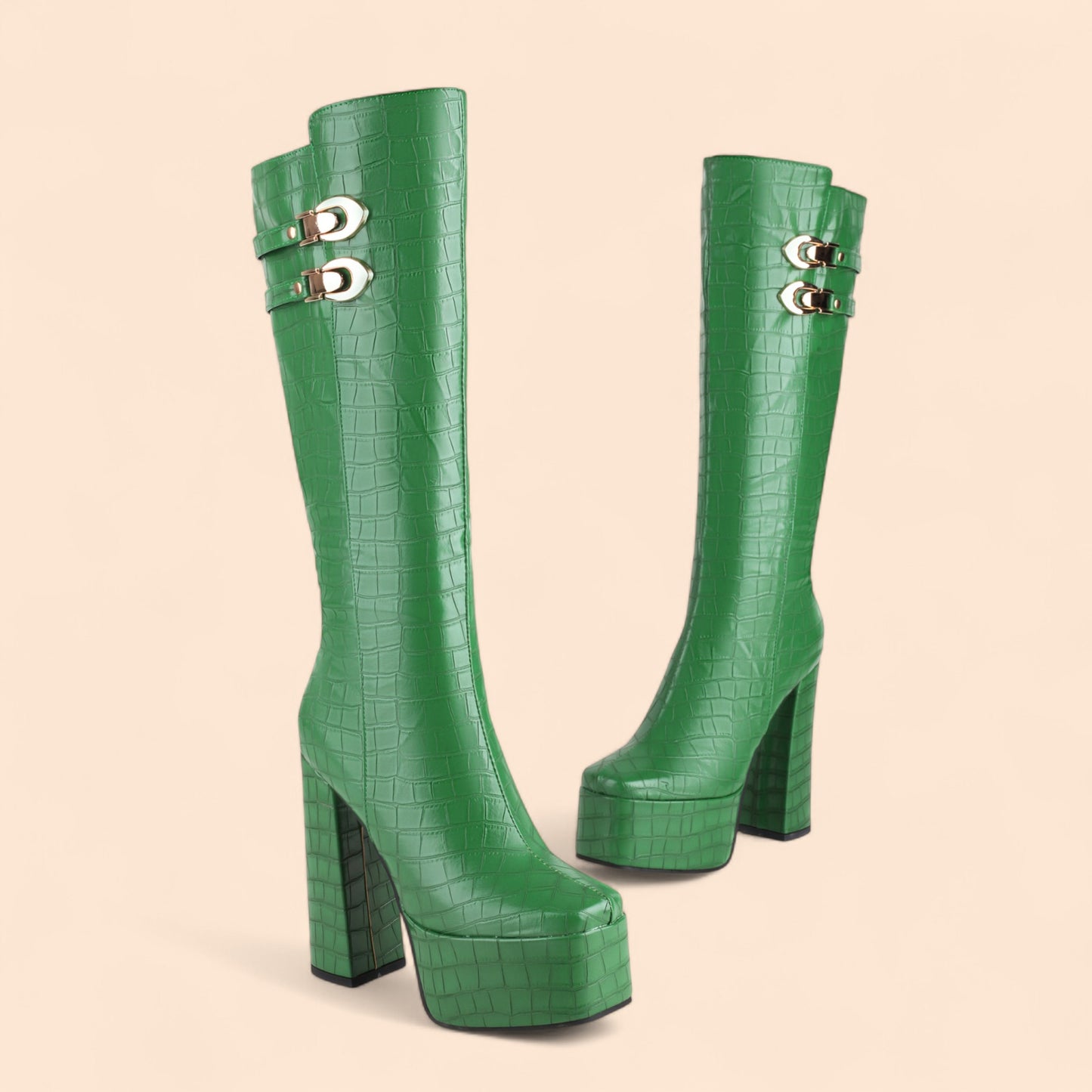 Botas Verdes Plataforma Esmeraa