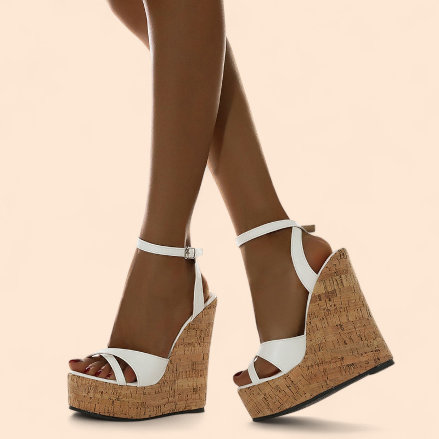 Sandalias Plataforma Blancas Elegancia Extrema