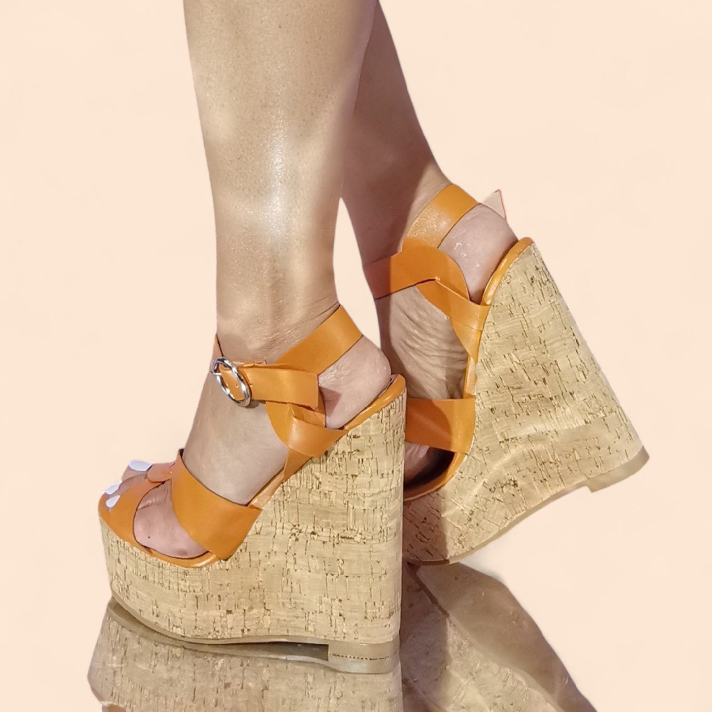 Sandalias Plataforma Naranja Solara