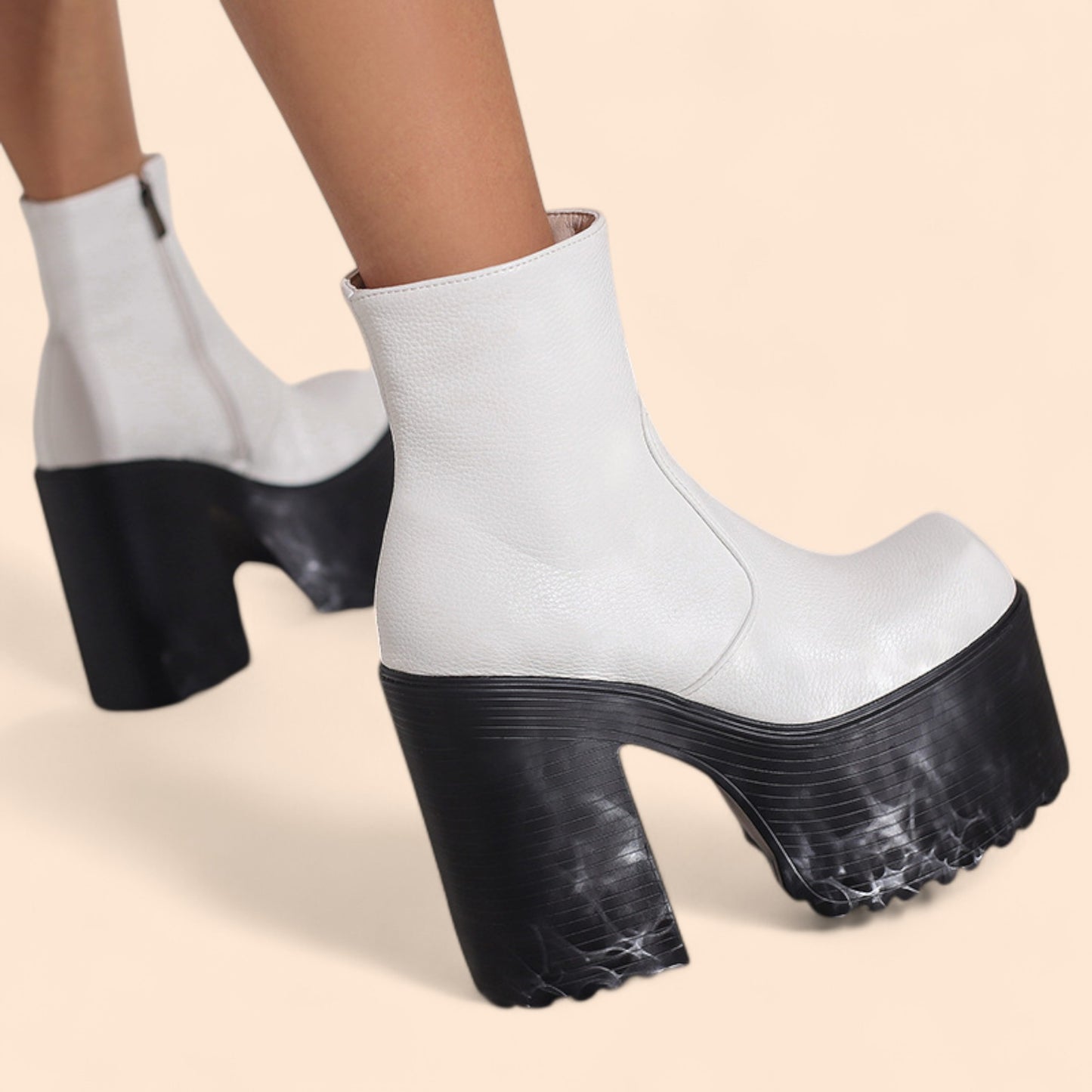 Botines Blancos Plataforma Alba