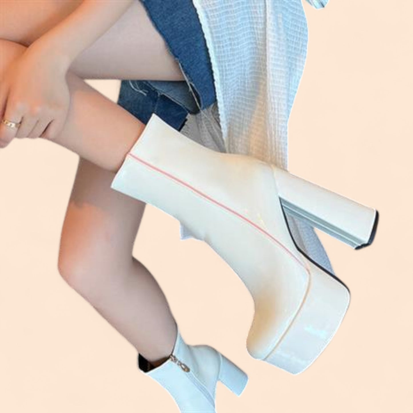 Botines Blancos Plataforma Lunara