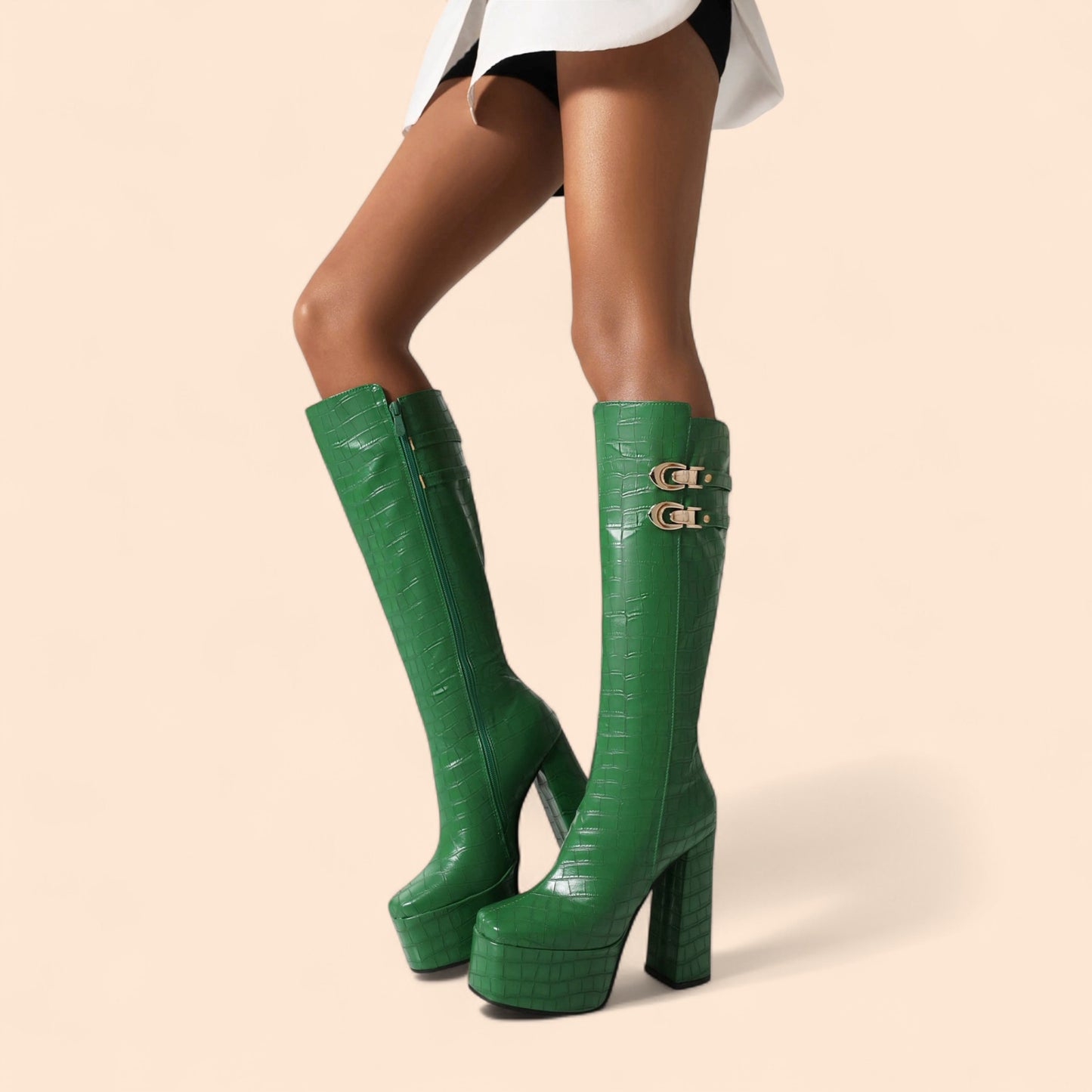 Botas Verdes Plataforma Esmeraa