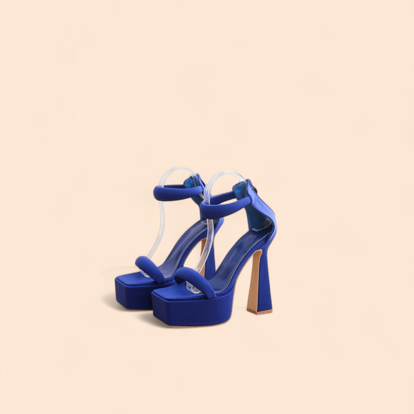 Sandalias Azules Plataforma Alta Seducción