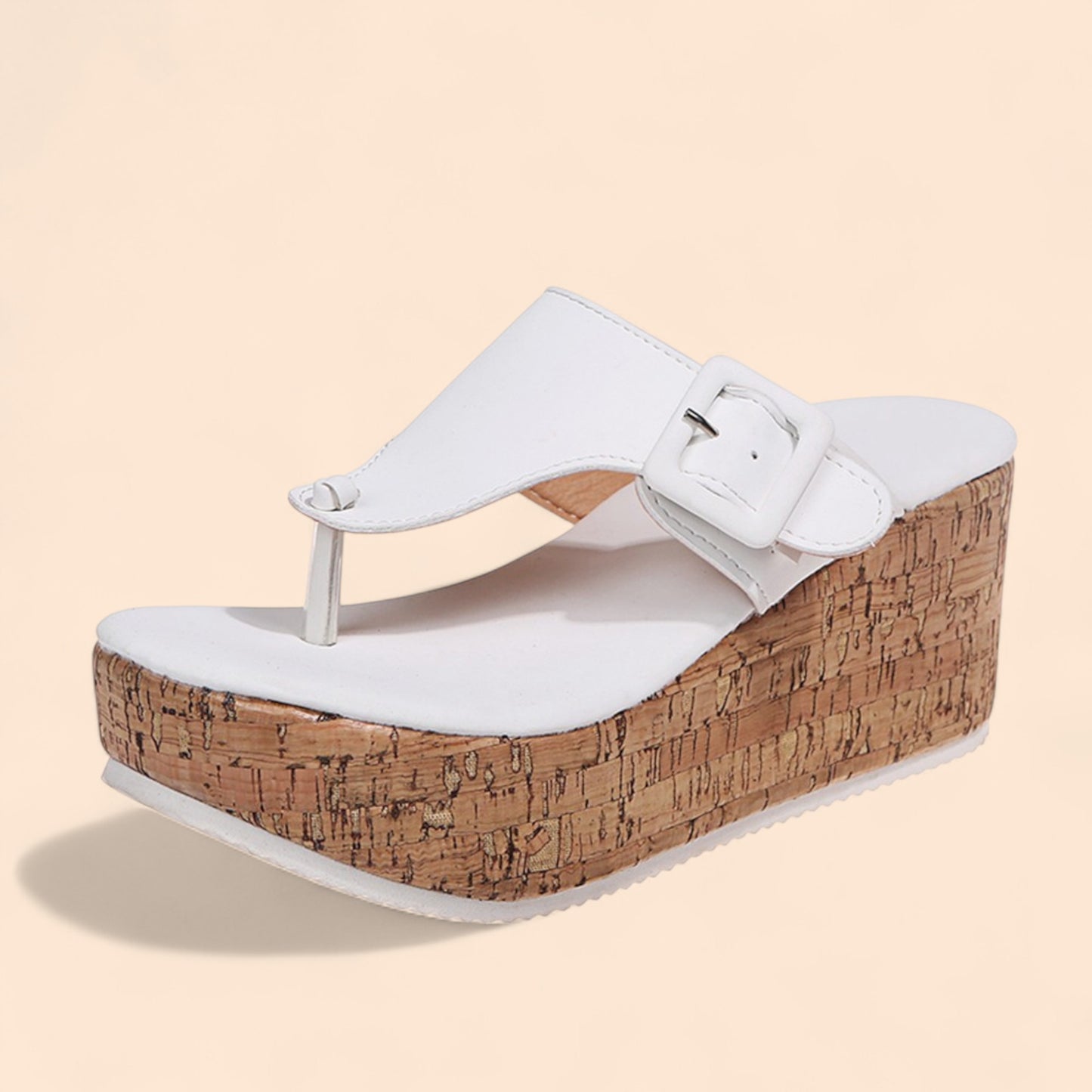 Chanclas Blancas Plataforma Brisa Chic